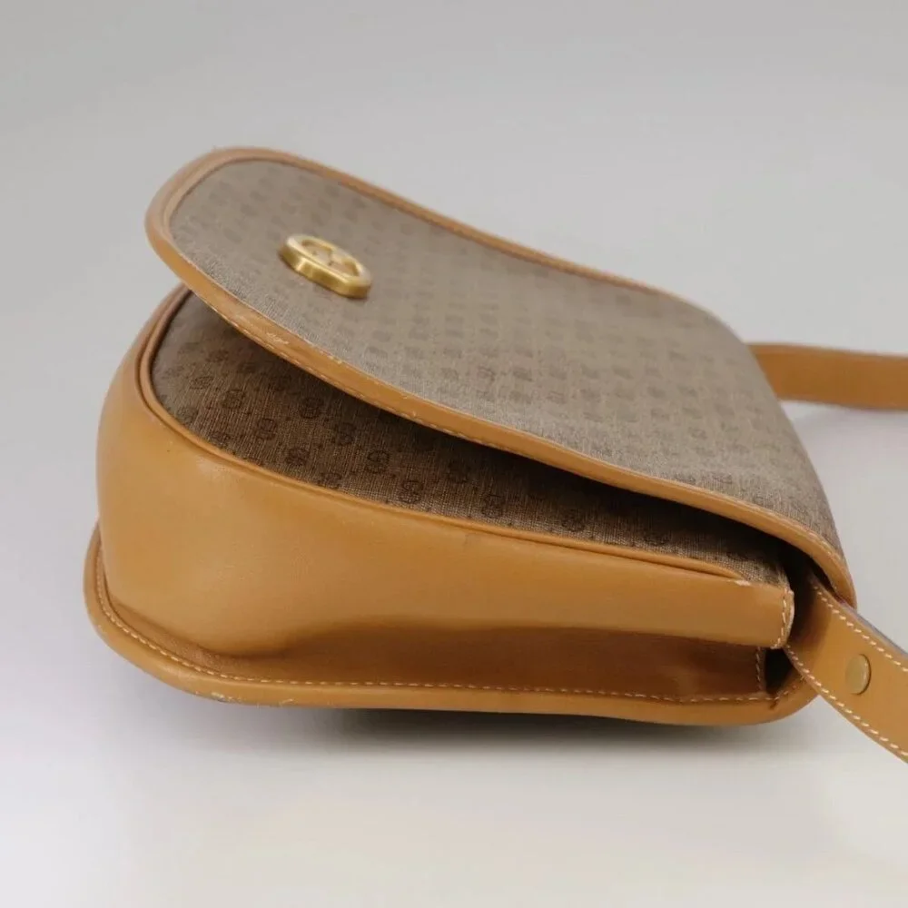 GUCCI Micro GG Supreme Shoulder Bag PVC Beige Brown Gold Auth 101967 - Picture 6 of 16